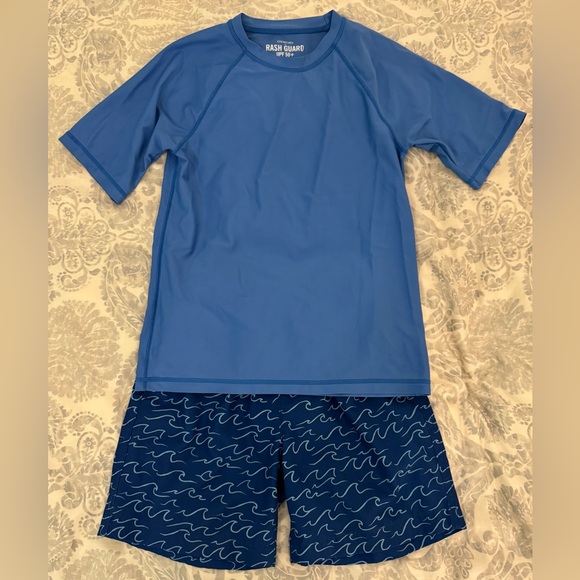 J. Crew Factory Other - EUC Boy’s Crewcuts Swim Trunks & Rash Guard (8/L)